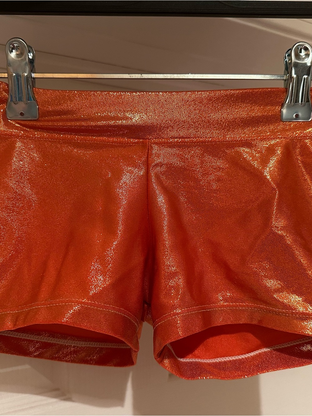 Girls' Shimmer Orange Stretch Shorts